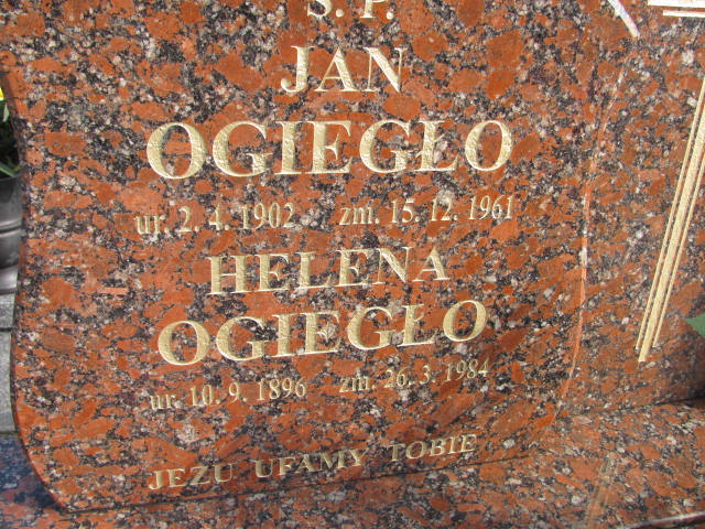 Jan Ogiegło 1902 Czechowice Dziedzice - Grobonet - Wyszukiwarka osób pochowanych